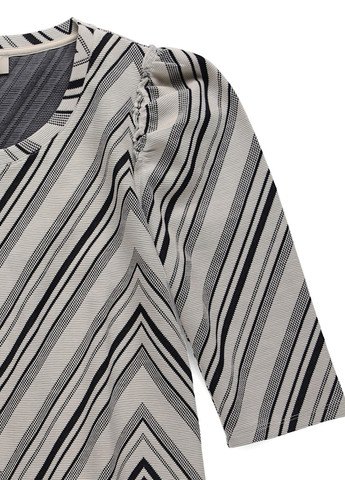 Комбинированное кэжуал платье а-силуэт Cream с геометрическим узором