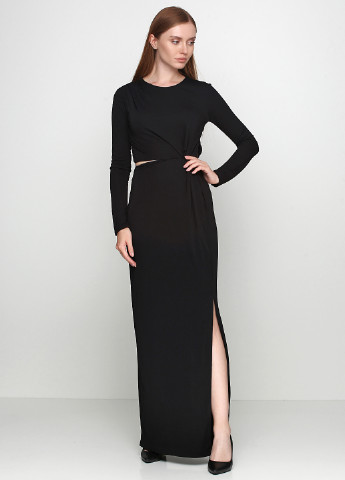 Черное вечернее платье макси H&M однотонное