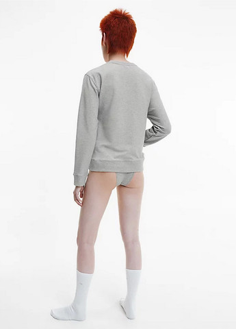 Сірий світшот Calvin Klein Underwear меланж нашивки, вишивка (328720134)