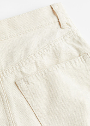 Кремовая джинсовая, кэжуал однотонная юбка H&M