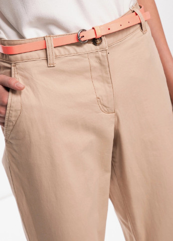 Бежевые джинсовые летние чиносы, зауженные, укороченные брюки Tom Tailor