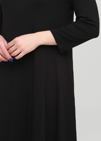 Черное кэжуал платье а-силуэт Garnet Hill однотонное