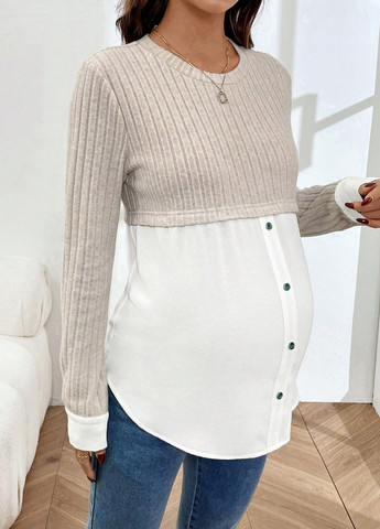 Кремовый демисезонный джемпер для беременных джемпер SHEIN