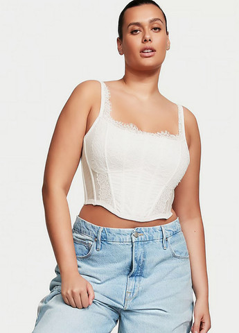 Молочный демисезонный комплект (бюстье, трусики) Victoria's Secret