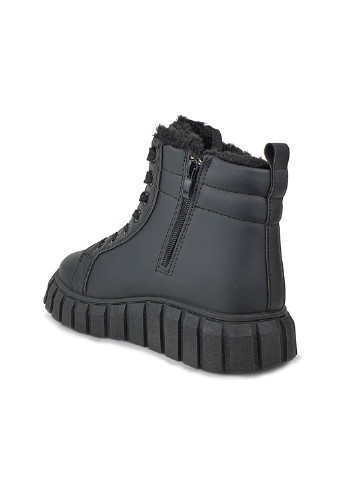 Жіночі зимові черевики чорні на платформі та шнурівці. Fashion Ботинки (251444253)