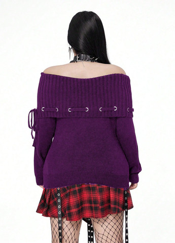 Темно-фіолетовий демісезонний джемпер джемпер SHEIN