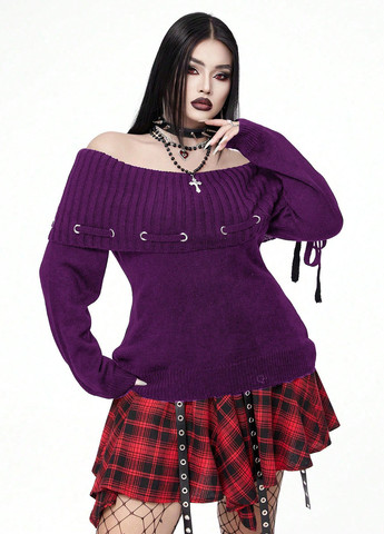 Темно-фіолетовий демісезонний джемпер джемпер SHEIN