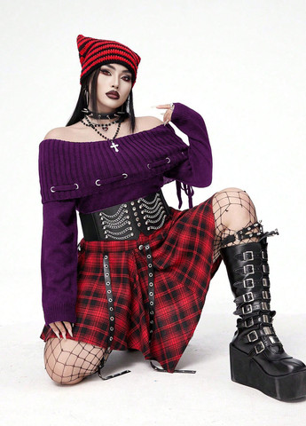 Темно-фіолетовий демісезонний джемпер джемпер SHEIN