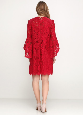 Красное кэжуал платье с длинным рукавом Liu Jo фактурное