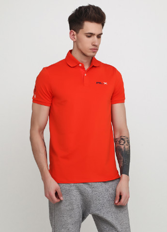 Оранжевая футболка-поло для мужчин Ralph Lauren однотонная