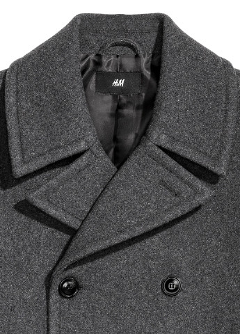 Темно-серое демисезонное Пальто двубортное H&M
