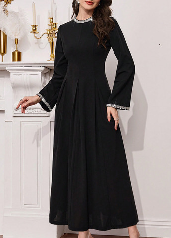 Чорна святковий, вечірня сукня кльош SHEIN однотонна