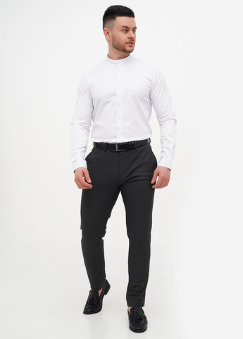 Белая праздничный, классическая рубашка однотонная Trend Collection