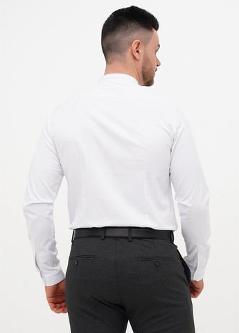 Белая праздничный, классическая рубашка однотонная Trend Collection