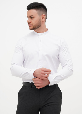 Белая праздничный, классическая рубашка однотонная Trend Collection