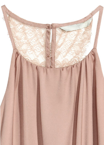Розово-коричневое кэжуал платье клеш H&M однотонное