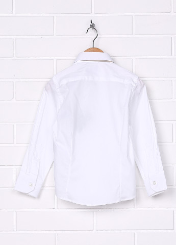 Белая кэжуал рубашка однотонная Like me с длинным рукавом