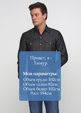 Черная рубашка однотонная Ralph Lauren