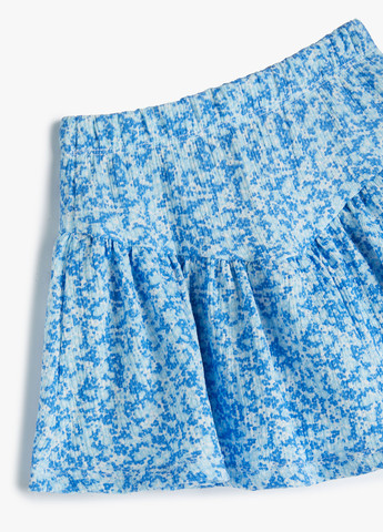 Голубая кэжуал цветочной расцветки юбка KOTON клешированная