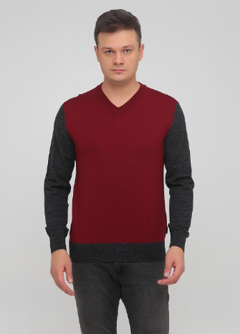 Бордовый демисезонный пуловер пуловер Cerruti