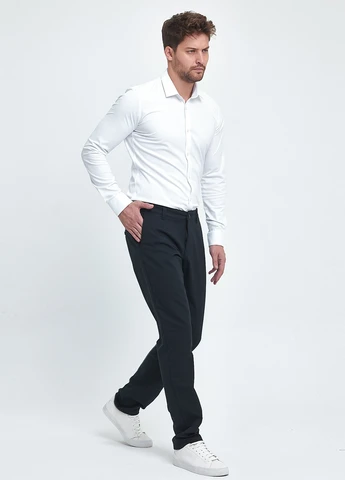 Темно-синие кэжуал демисезонные зауженные брюки Trend Collection