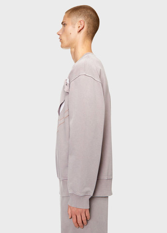 Серый свитшот Diesel однотонный вышивка (328209798)