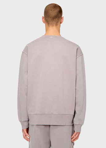 Серый свитшот Diesel однотонный вышивка (328209798)