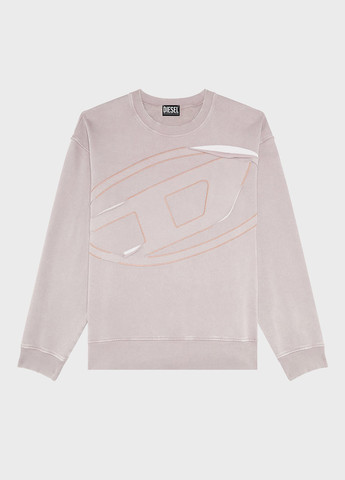 Серый свитшот Diesel однотонный вышивка (328209798)