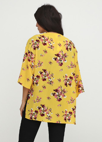Накидка H&M з довгим рукавом квіткова жовта кежуал