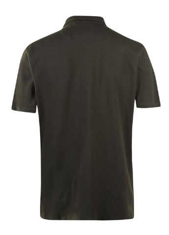 Оливковковая (хаки) кэжуал рубашка однотонная Pierre Cardin с коротким рукавом