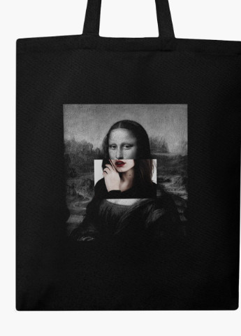 Еко сумка шоппер чорна Ренесанс Мона Ліза "Джоконда» (Mona Lisa La Gioconda) (9227-1202-BK) Еко сумка шоппер чорна 41*35 см MobiPrint (215943939)