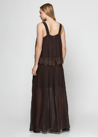Темно-коричневое кэжуал платье Twin-Set однотонное