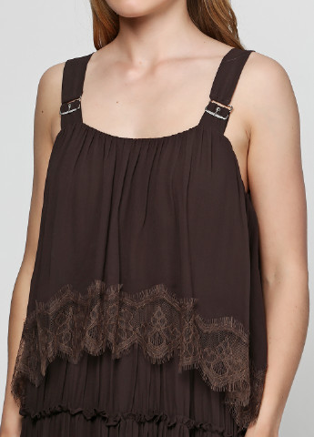 Темно-коричневое кэжуал платье Twin-Set однотонное