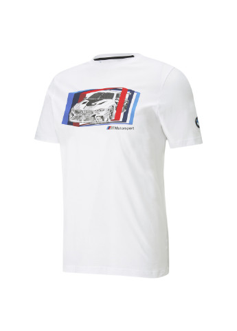 Біла футболка bmw m motorsport car graphic men's tee Puma