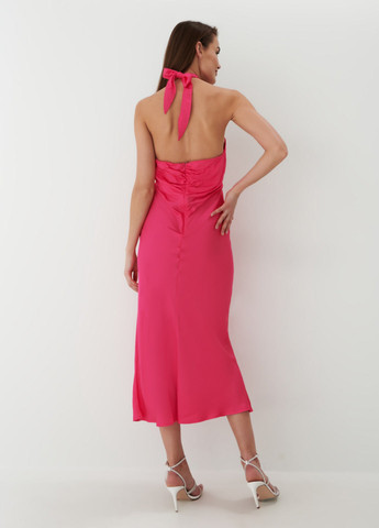 Розовое кэжуал платье с открытой спиной Mohito однотонное