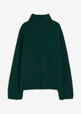 Темно-зеленый зимний свитер H&M