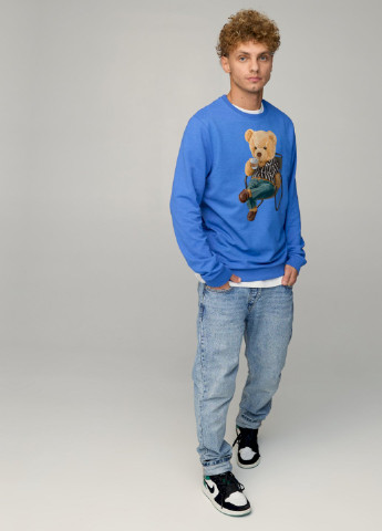 Блакитний світшот чоловічий basic /no flis/ YAPPI (252386532)