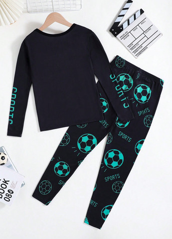 Черная всесезон пижама (кофта, брюки) кофта + брюки SHEIN