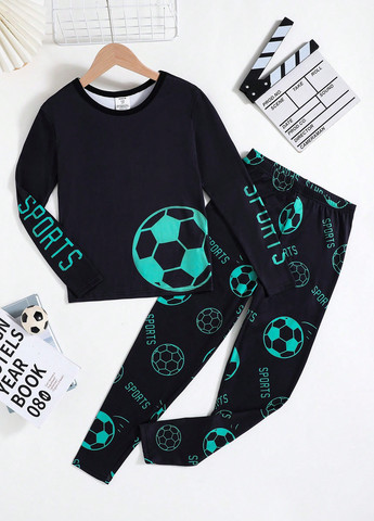 Черная всесезон пижама (кофта, брюки) кофта + брюки SHEIN