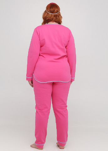 Рожева всесезон піжама (лонгслів, штани, маска для сну) лонгслив + брюки Трикомир