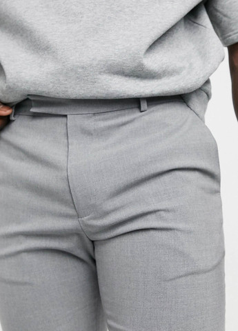 Серые кэжуал демисезонные зауженные брюки Asos