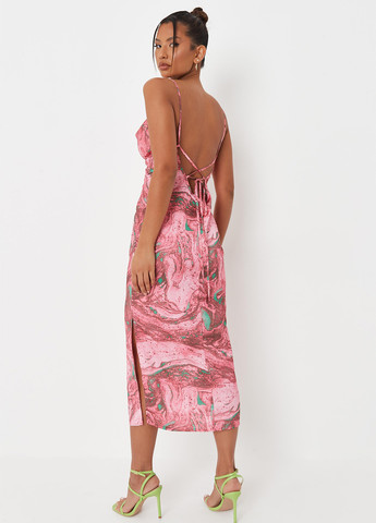 Розовое кэжуал платье платье-комбинация Missguided с абстрактным узором