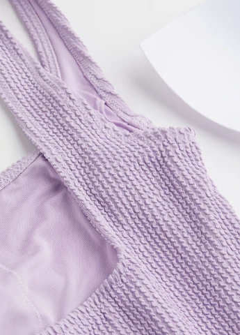 Бузковий літній купальник суцільний H&M