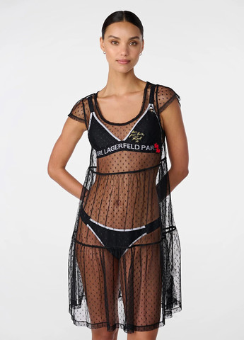Черное пляжное платье Karl Lagerfeld однотонное