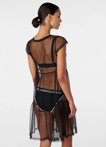 Черное пляжное платье Karl Lagerfeld однотонное