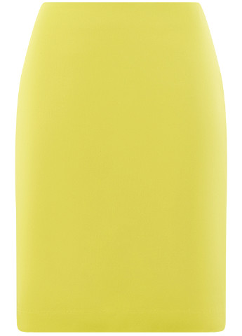 Желтая кэжуал однотонная юбка Oodji мини