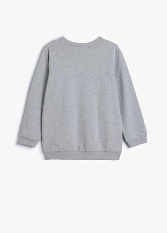 KOTON світшот малюнок сірий кежуал поліестер, трикотаж