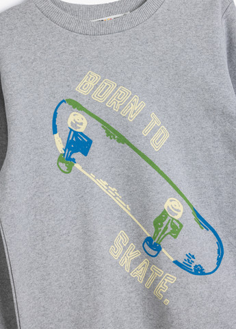 KOTON світшот малюнок сірий кежуал поліестер, трикотаж