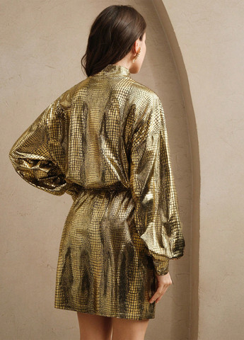 Золотой коктейльное платье SHEIN змеиный