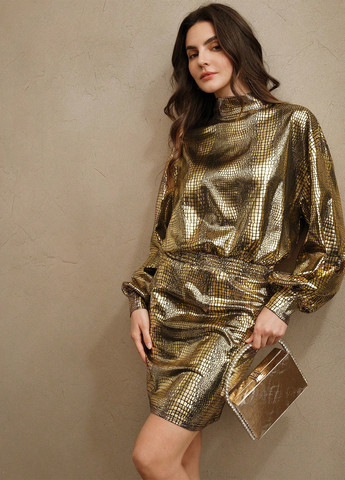 Золотой коктейльное платье SHEIN змеиный